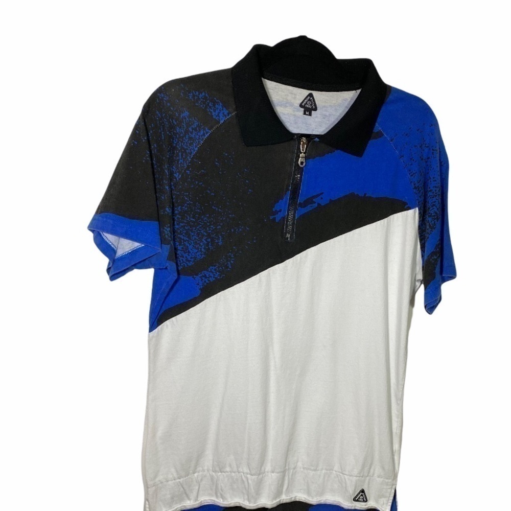 𝅺american Stitch Men’s Royal Blue White Black Polo Shirt Sz-M Medium.